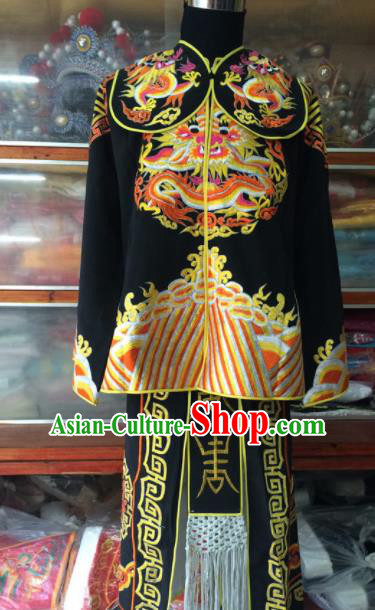 Traditional Chinese Beijing Opera Takefu Costume Peking Opera Imperial Bodyguard Black Clothing