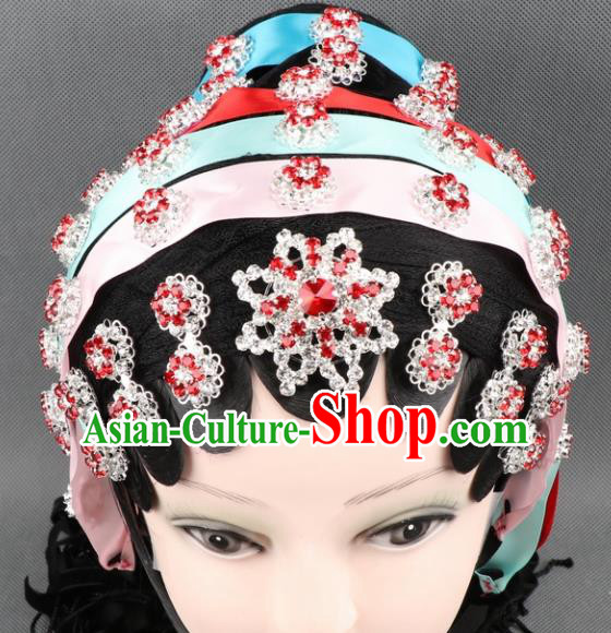 Asian Chinese Beijing Opera Diva Hair Accessories Ancient Princess Crystal Hairpins Headband for Women