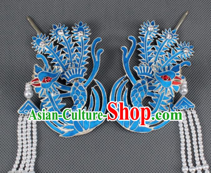 Asian Chinese Beijing Opera Princess Hair Accessories Ancient Phoenix Hairpins for Women