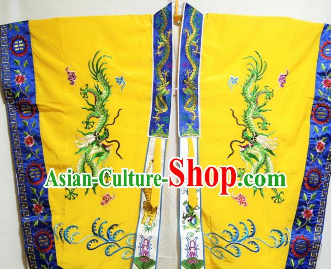 Traditional Chinese Beijing Opera Takefu Costume Ancient Taoist Priest Yellow Robe