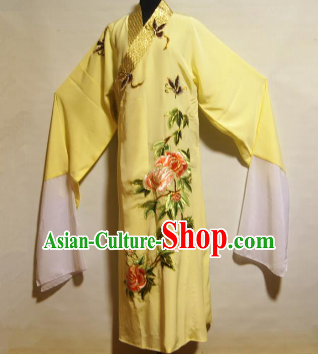 Traditional Chinese Beijing Opera Niche Costume Ancient Scholar Yellow Robe