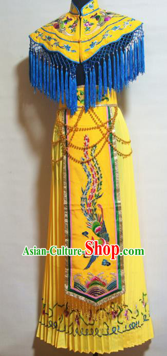 Traditional Chinese Beijing Opera Costume Ancient Princess Yellow Dress for Women