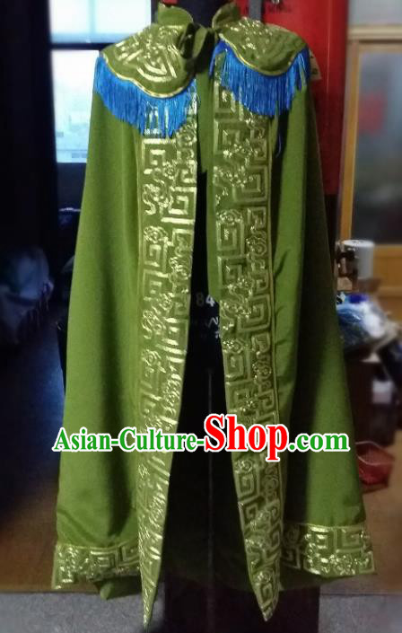 Traditional Chinese Beijing Opera Pantaloon Costume Ancient Female General Green Cloak for Women