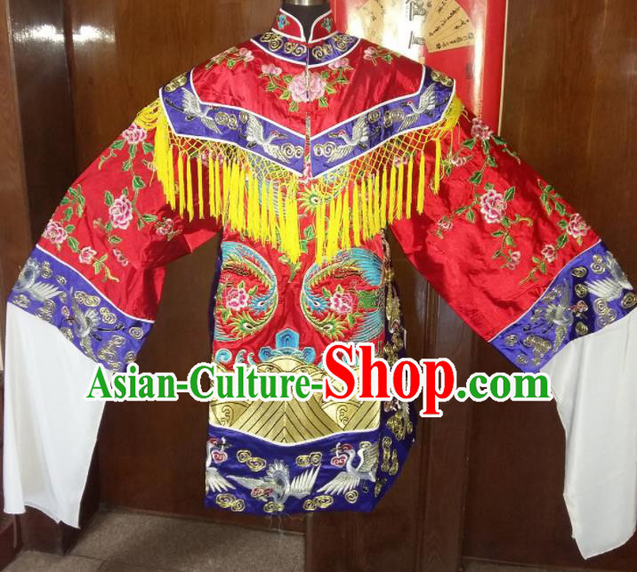 Traditional Chinese Beijing Opera Queen Costume Ancient Imperial Concubine Red Dress for Women