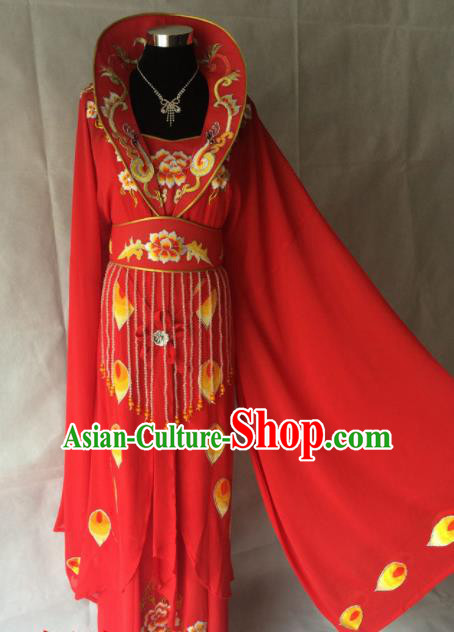 Traditional Chinese Beijing Opera Imperial Concubine Costume Ancient Peri Red Dress for Women