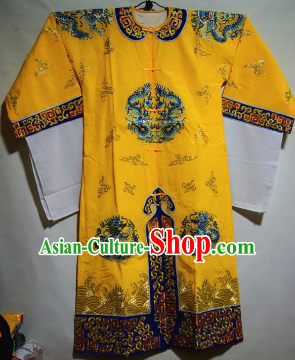 Traditional Chinese Beijing Opera Takefu Costume Ancient Imperial Bodyguard Yellow Clothing