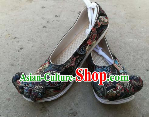 Asian Chinese Traditional Shoes Ancient Song Dynasty Princess Black Shoes Hanfu Shoes for Women