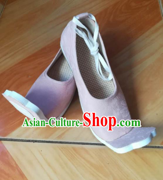 Asian Chinese Traditional Shoes Ancient Han Dynasty Pink Shoes Princess Hanfu Shoes for Women
