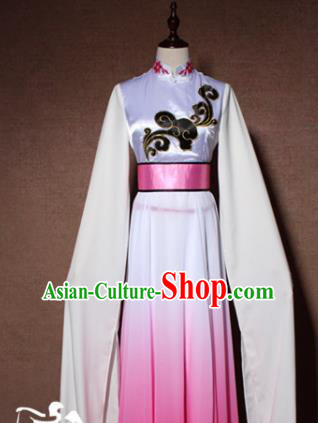 Asian Chinese Traditional Classical Dance Costume Umbrella Dance Pink Dress for Women