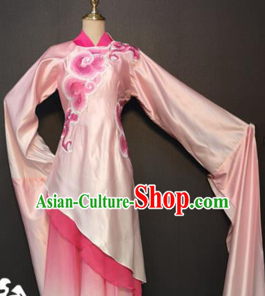 Asian Chinese Traditional Classical Dance Costume Umbrella Dance Pink Dress for Women