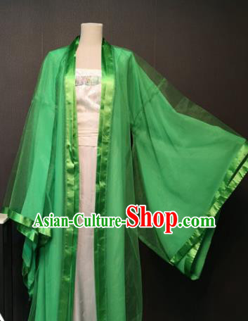 Asian Chinese Traditional Classical Dance Costume Ancient Peri Green Dress for Women