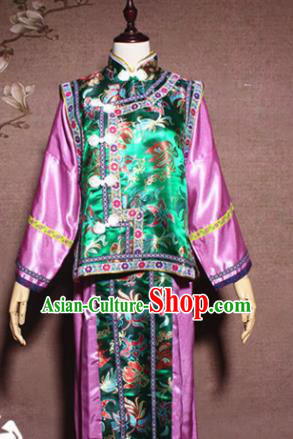 Traditional Chinese Ancient Drama Qing Dynasty Manchu Princess Costume Hanfu Dress for Women