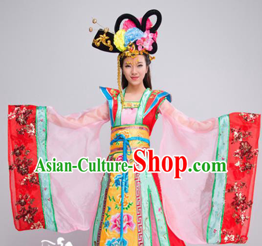 Traditional Chinese Ancient Drama Tang Dynasty Princess Costume Peri Hanfu Dress for Women