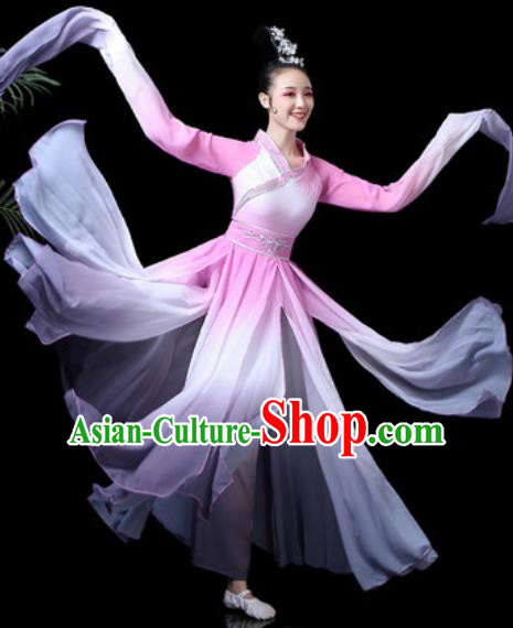 Traditional Chinese Classical Dance Costume Stage Performance Pink Dress for Women