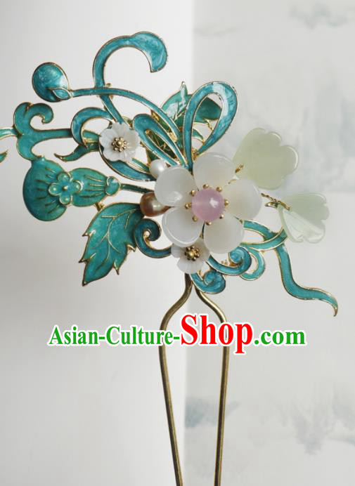 Chinese Ancient Palace Hair Accessories Qing Dynasty Queen Blueing Calabash Hairpins for Women