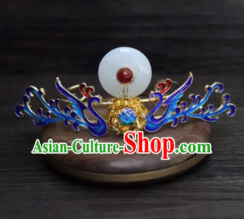 Chinese Ancient Palace Hair Accessories Traditional Classical Blueing Phoenix Hairpins for Women