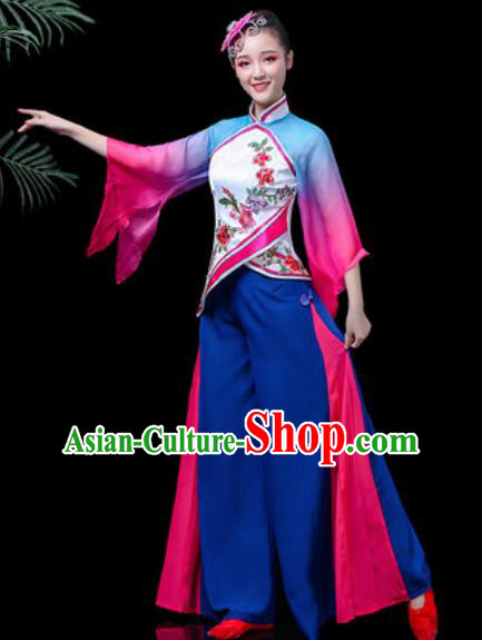 Traditional Chinese Stage Performance Folk Dance Costume Fan Dance Clothing for Women