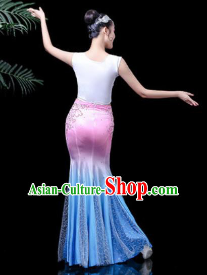 Chinese Traditional Ethnic Dance Costume Dai Nationality Peacock Dance Dress for Women