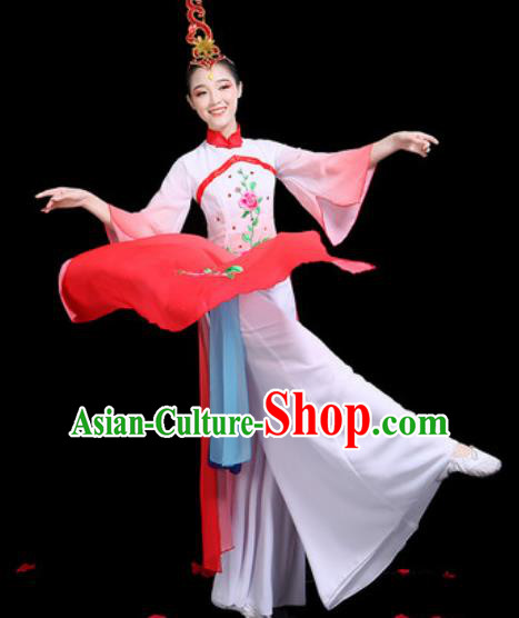 Traditional Chinese Stage Performance Costume Classical Dance Umbrella Dance Red Dress for Women