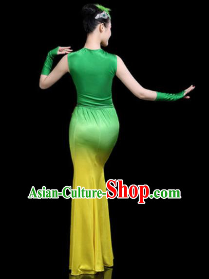 Chinese Traditional Ethnic Pavane Dance Costume Dai Nationality Peacock Dance Dress for Women