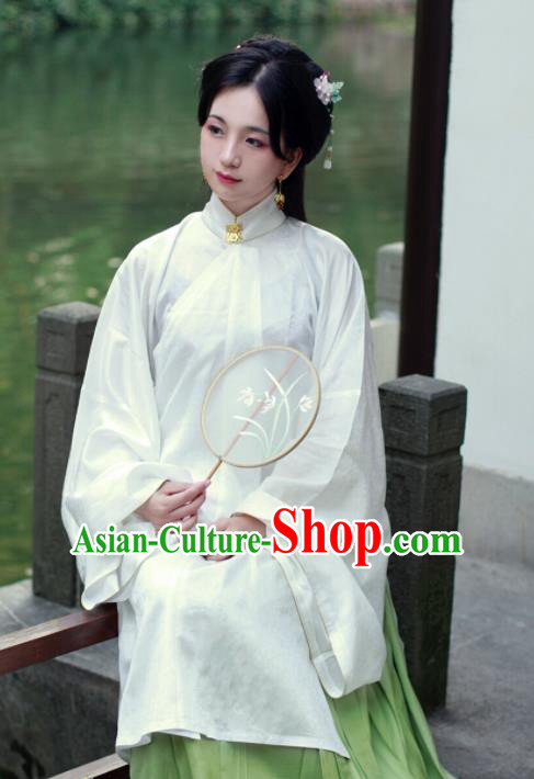 Chinese Ancient Princess White Hanfu Dress Traditional Ming Dynasty Palace Lady Historical Costume for Women