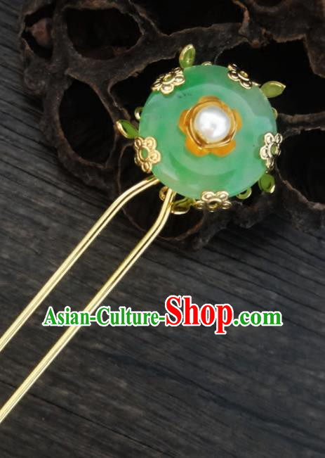 Chinese Ancient Palace Hair Accessories Traditional Classical Jade Hairpins for Women