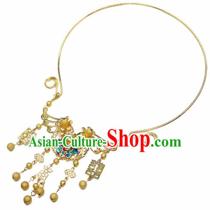 Chinese Ancient Wedding Jewelry Accessories Traditional Classical Hanfu Tassel Necklace for Women