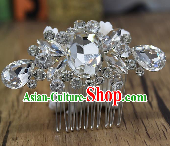 Top Grade Handmade Hair Accessories Bride Classical Crystal Hair Comb for Women