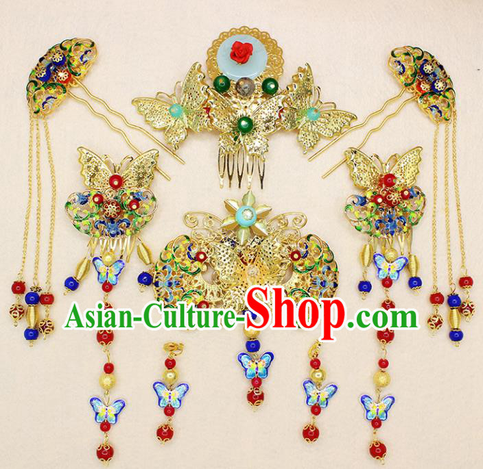 Chinese Ancient Bride Wedding Classical Hair Accessories Traditional Hair Clip Hairpins for Women