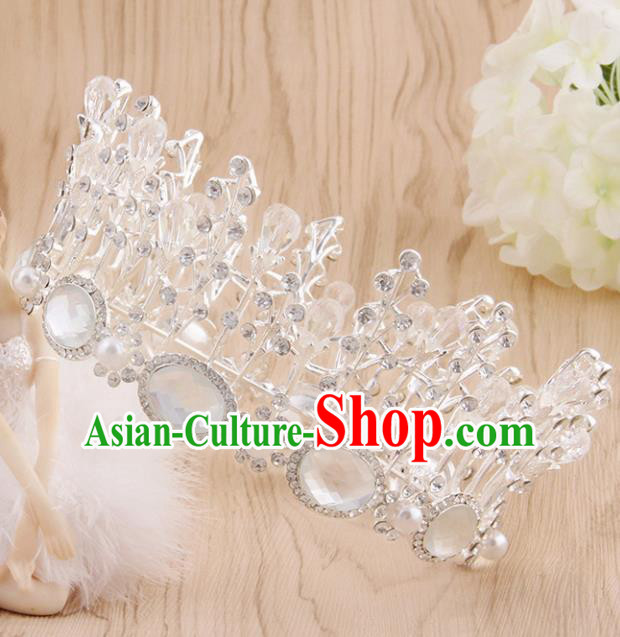 Top Grade Handmade Hair Accessories Baroque Bride Royal Crown for Women