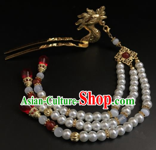 Chinese Ancient Princess Hair Accessories Traditional Pearls Tassel Phoenix Hairpins for Women