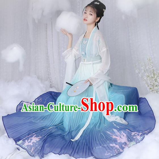 Chinese Ancient Peri Hanfu Dress Traditional Tang Dynasty Princess Historical Costume for Women