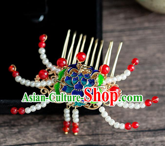 Chinese Ancient Hanfu Hair Accessories Traditional Wedding Pearls Crab Hair Comb Hairpins for Women