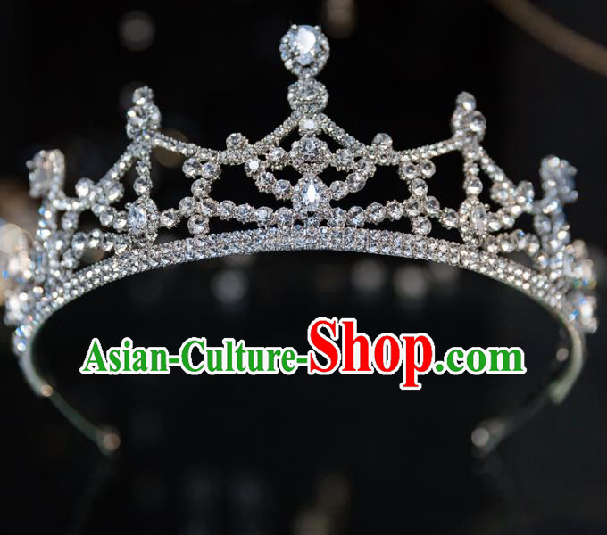 Handmade Baroque Hair Accessories Princess Wedding Zircon Royal Crown for Women