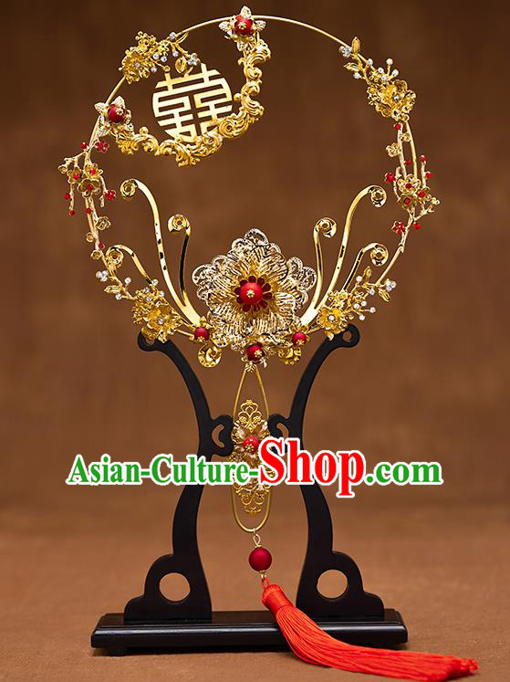 Chinese Ancient Wedding Accessories Traditional Bride Classical Palace Fans for Women