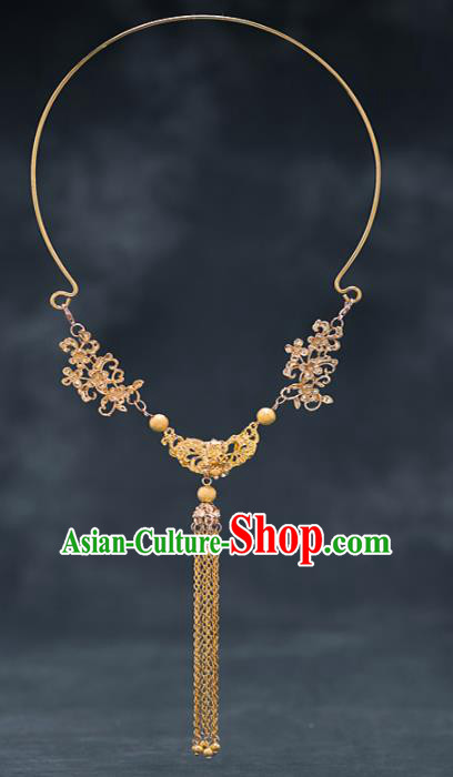 Chinese Ancient Bride Hanfu Jewelry Accessories Traditional Tassel Necklace for Women