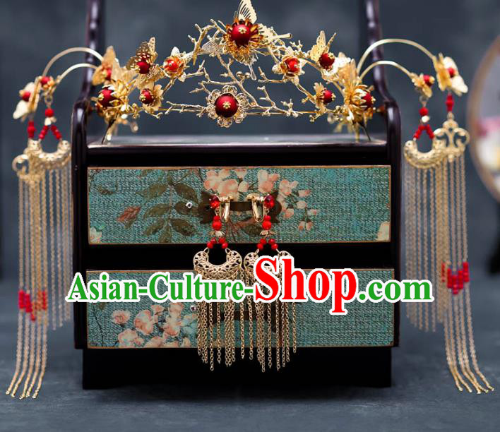 Chinese Ancient Queen Phoenix Coronet Hair Accessories Traditional Hanfu Hairpins for Women