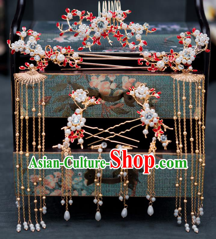 Chinese Ancient Queen Tassel Hair Clips Hair Accessories Traditional Hanfu Hairpins for Women