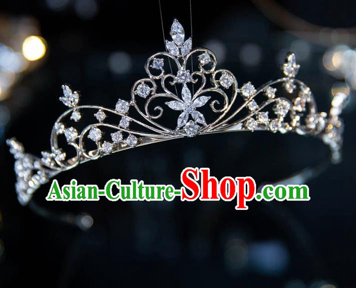 Top Grade Handmade Wedding Hair Accessories Baroque Princess Zircon Royal Crown for Women