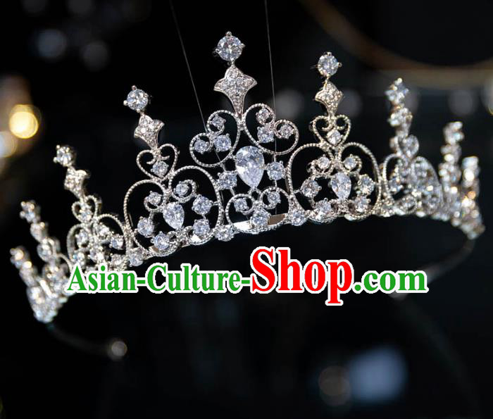 Handmade Wedding Hair Accessories Baroque Princess Zircon Royal Crown for Women