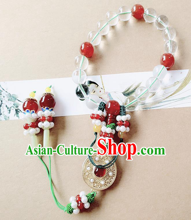 Chinese Ancient Bride Hanfu Jewelry Accessories Prayer Beads Traditional Palace Bracelet for Women