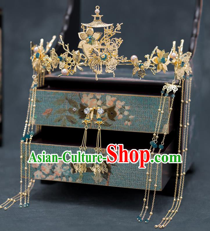 Chinese Ancient Bride Wedding Hair Clasp Traditional Palace Hair Accessories for Women