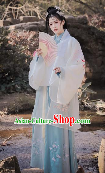 Traditional Chinese Ming Dynasty Princess Replica Costumes Ancient Palace Lady Embroidered Hanfu Dress for Women