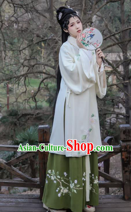 Traditional Chinese Ming Dynasty Replica Costumes Ancient Nobility Lady Embroidered Hanfu Dress for Women