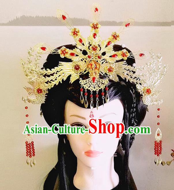 Chinese Ancient Queen Phoenix Coronet Hair Accessories Traditional Hanfu Hairpins for Women