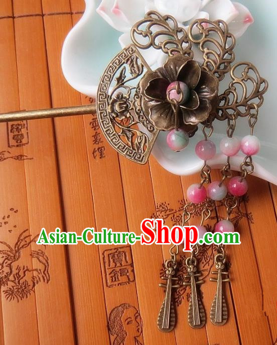 Chinese Ancient Hair Accessories Tassel Hairpins Traditional Hanfu Palace Hair Clip for Women