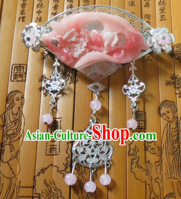 Chinese Ancient Queen Hair Accessories Traditional Hanfu Palace Tassel Hair Claw for Women