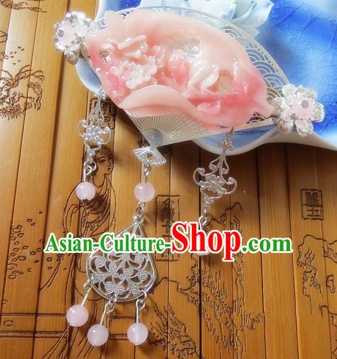 Chinese Ancient Queen Hair Accessories Traditional Hanfu Palace Tassel Hair Claw for Women