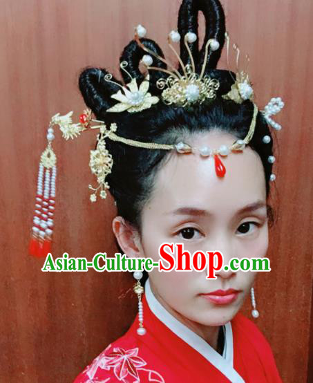 Chinese Ancient Palace Hair Accessories Queen Hairpins Traditional Hair Clips Complete Set for Women