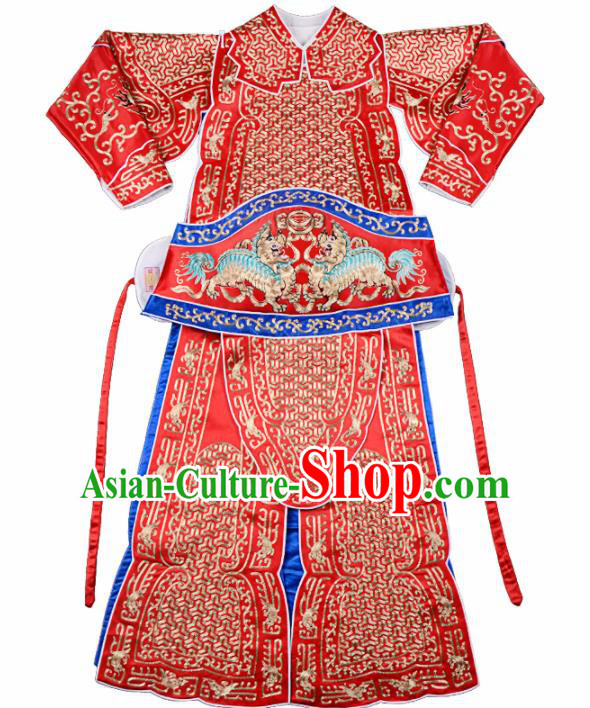 Professional Chinese Beijing Opera Costume Traditional Peking Opera Imperial Bodyguard Red Clothing for Adults